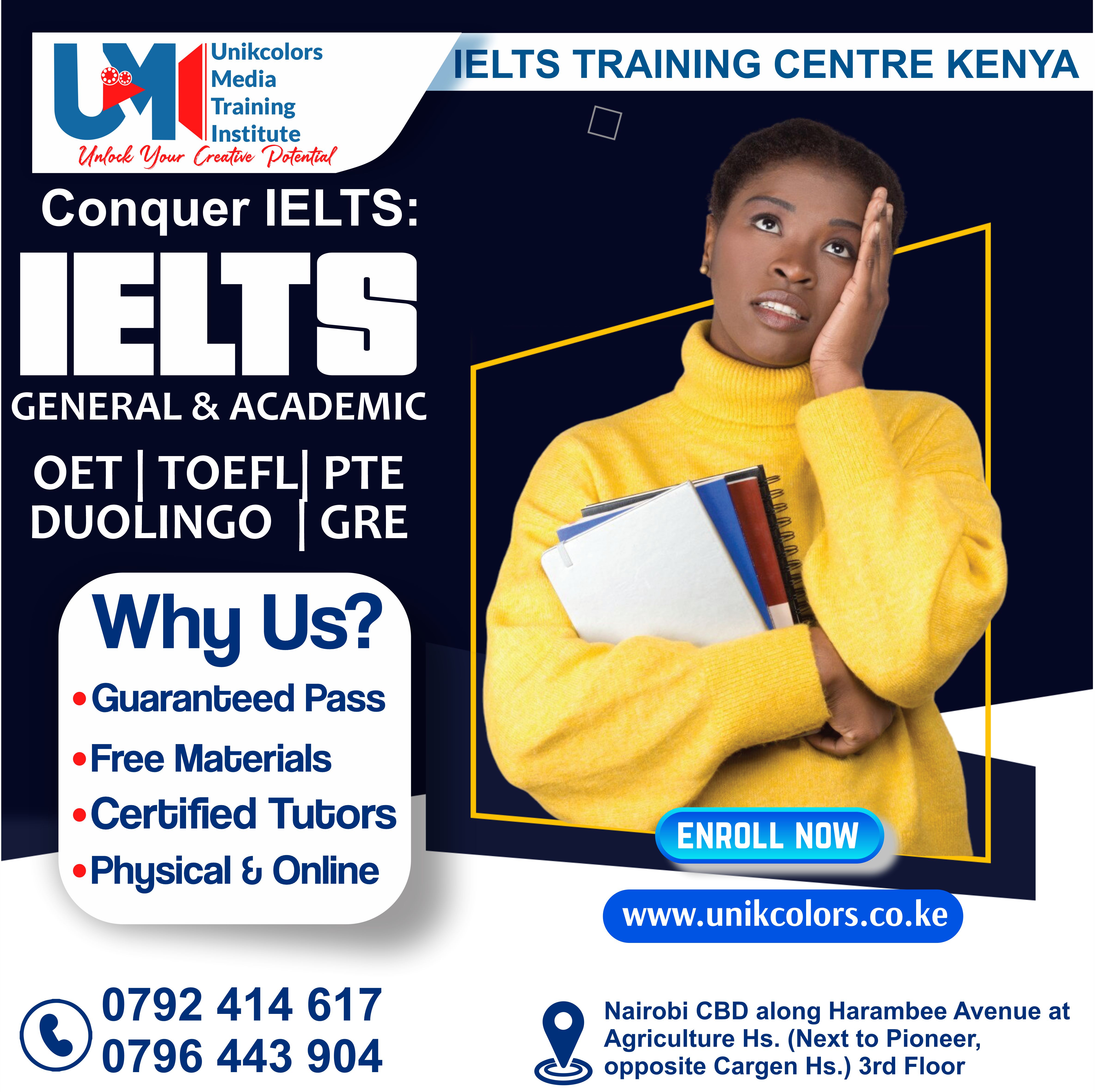 IELTS TRAINING CENTRE KENYA - IELTS PREPARATION | OET | TOEFL | PTE | GRE | DUOLINGO